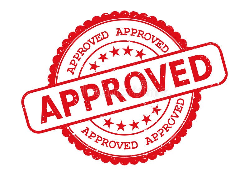 Approved rubber stamp icon for business verification and approval with red ink in transparent background. Approved rubber stamp icon for business verification and approval with red ink in transparent background.