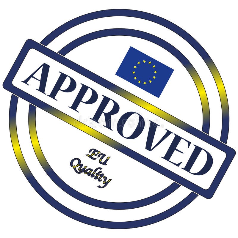 An EU seal of approval on a white background. An EU seal of approval on a white background