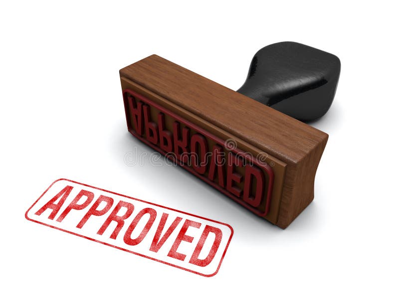 Rubber stamp that says APPROVED stamped in red letters on a white background. Rubber stamp that says APPROVED stamped in red letters on a white background