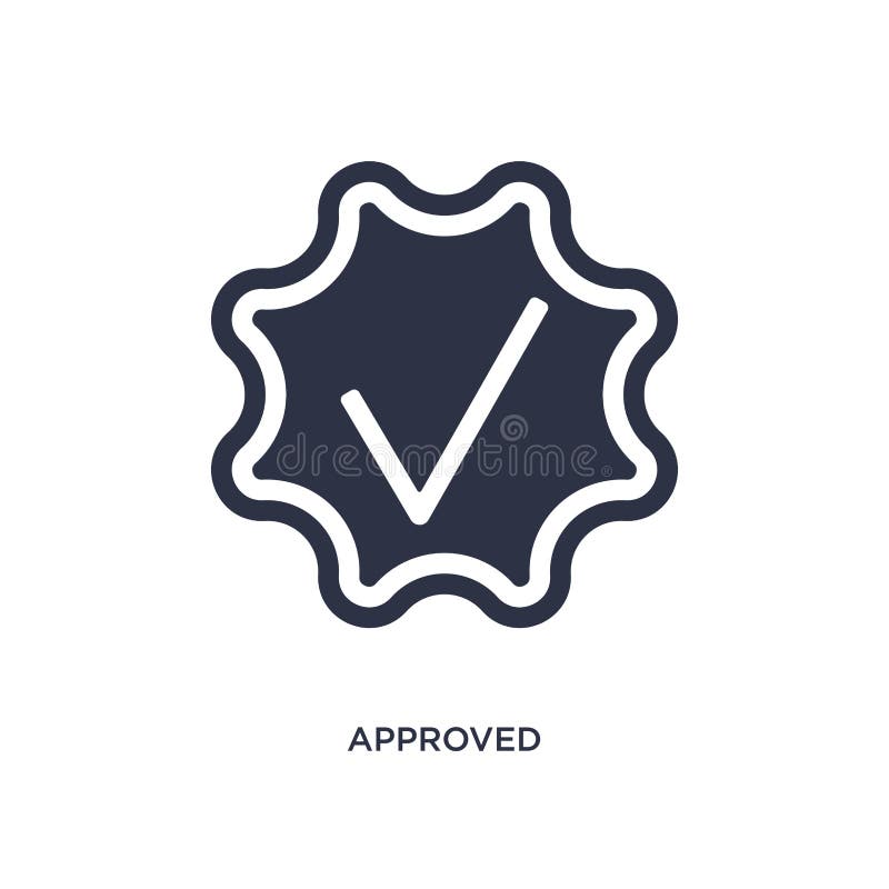 godkänd symbol på vit bakgrund Enkel beståndsdelillustration från personalresursbegrepp royaltyfri illustrationer godkänd symbol på vit bakgrund Enkel beståndsdelillustration från personalresursbegrepp royaltyfri illustrationer