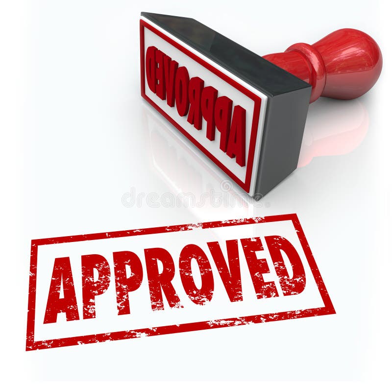 Approved word rubber stamp red ink to illustrate a result, feedback, answer or judgment approving you for an opportunity. Approved word rubber stamp red ink to illustrate a result, feedback, answer or judgment approving you for an opportunity
