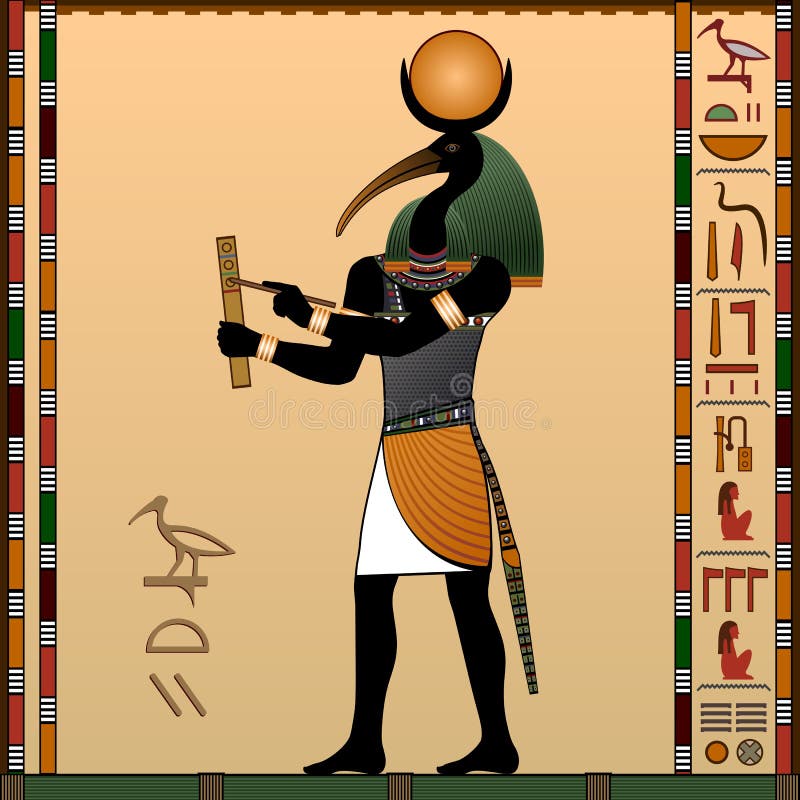 Godsdienst van Oud Egypte vector illustratie. Illustratie bestaande uit hiëroglief 47374810
