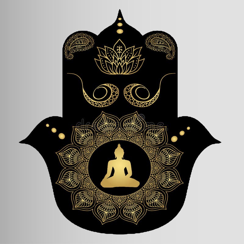 Godsdienstboeddhisme - Boedha, meditatie en gebed ansjovis vector illustratie Godsdienstboeddhisme - Boedha, meditatie en gebed ansjovis vector illustratie
