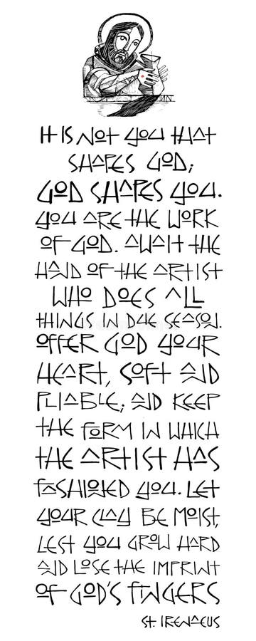 Godsdienstige Christelijke uitdrukking van Heilige Ireneus vector illustratie Godsdienstige Christelijke uitdrukking van Heilige Ireneus vector illustratie