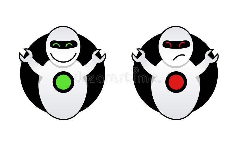 Goede robot en Slechte robot vector illustratie Goede robot en Slechte robot vector illustratie