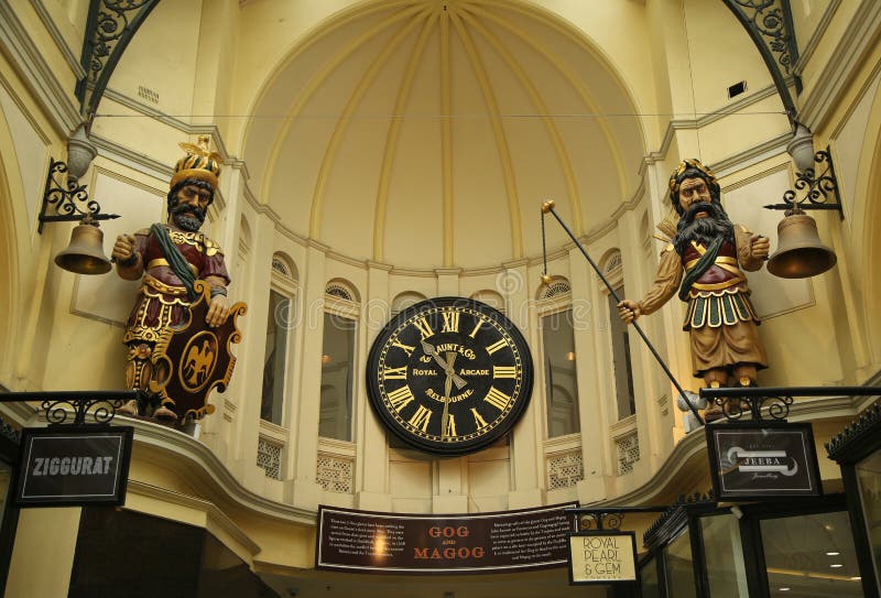 Gog and Magog in Royal Arcade, Melbourne Editorial Photography Image of mithology, statue