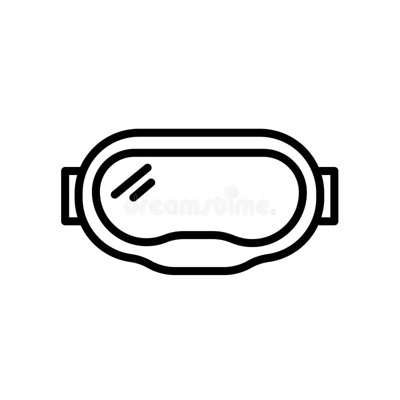 Goggles Icon Isolated on White Background Stock Vector Illustration
