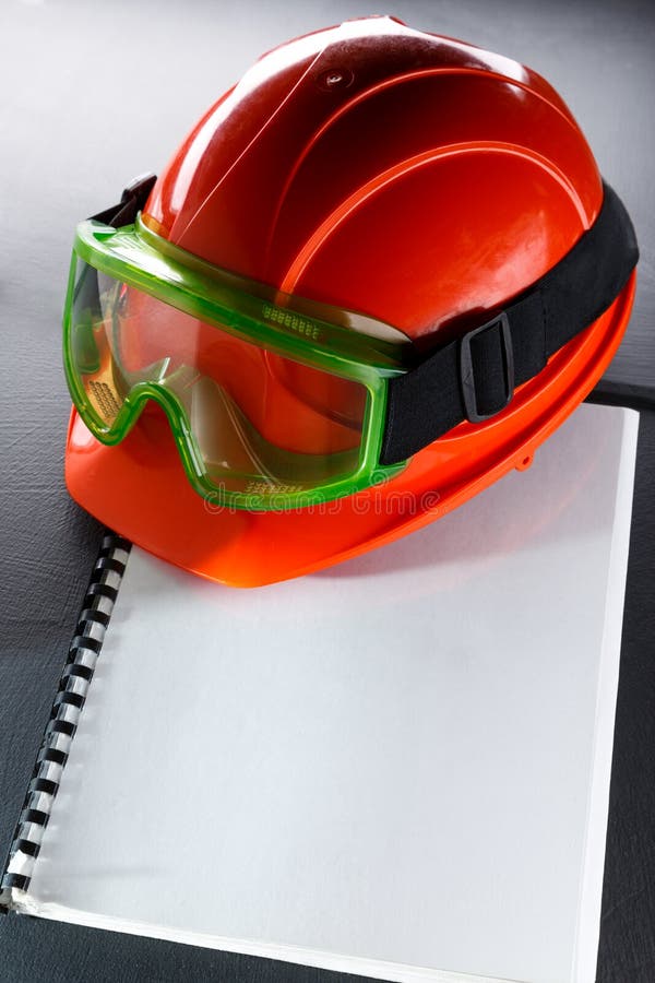 Goggles and red helmet stock photo. Image of business 43897522