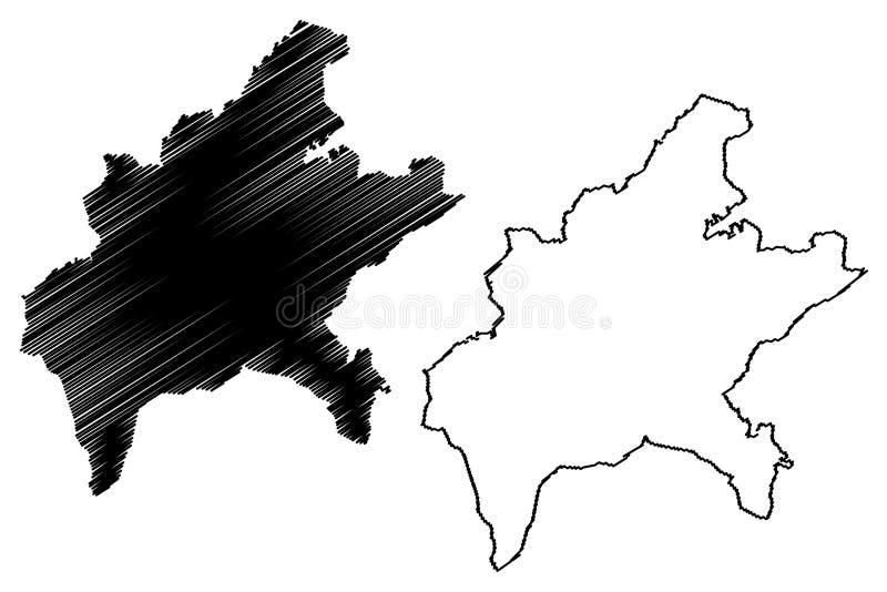 Goiania City Federative Republic of Brazil, Goias State map vector illustration, scribble sketch City of Goiania map royalty free illustration