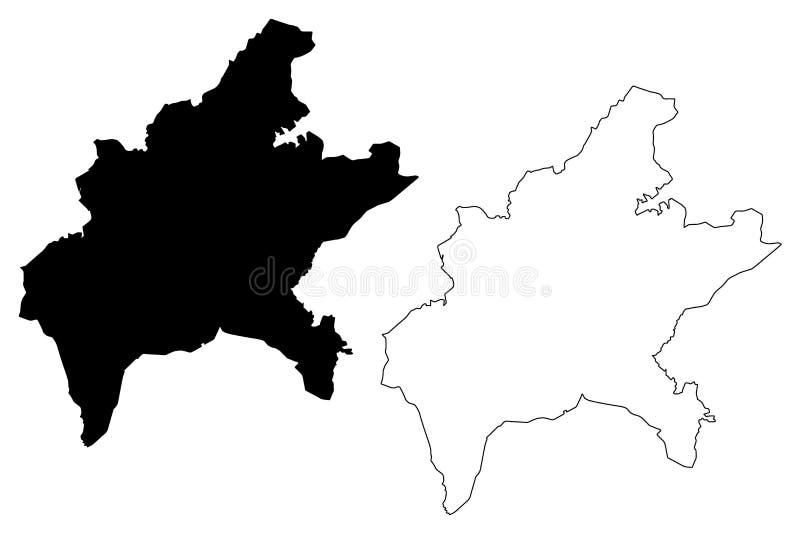 Goiania City Federative Republic of Brazil, Goias State map vector illustration, scribble sketch City of Goiania map vector illustration