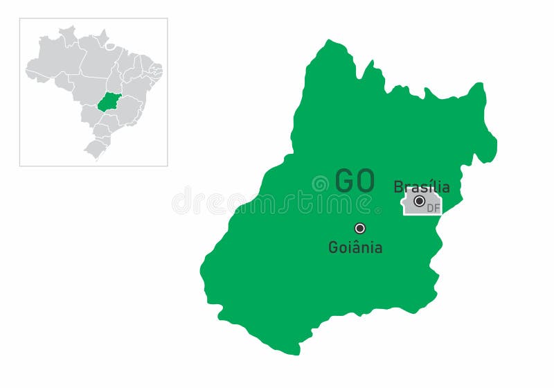 Goias State map illustration royalty free illustration