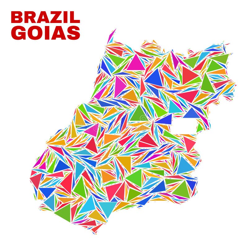 Goias State Map - Mosaic of Color Triangles royalty free illustration