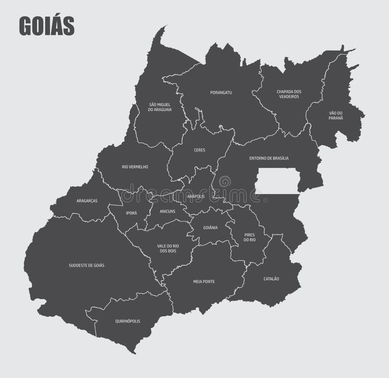 Goias State regions map royalty free illustration
