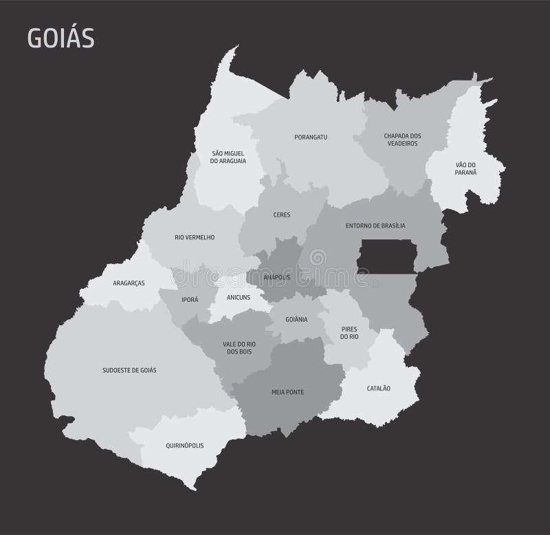 Goias State regions map vector illustration