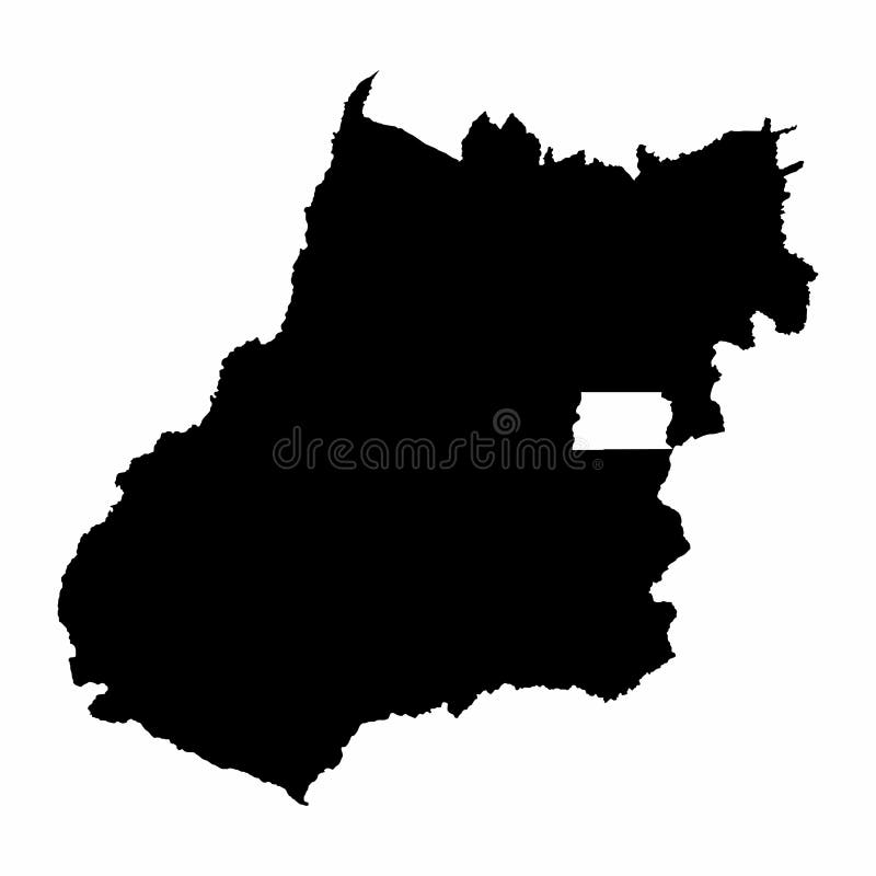 Goias State silhouette map vector illustration