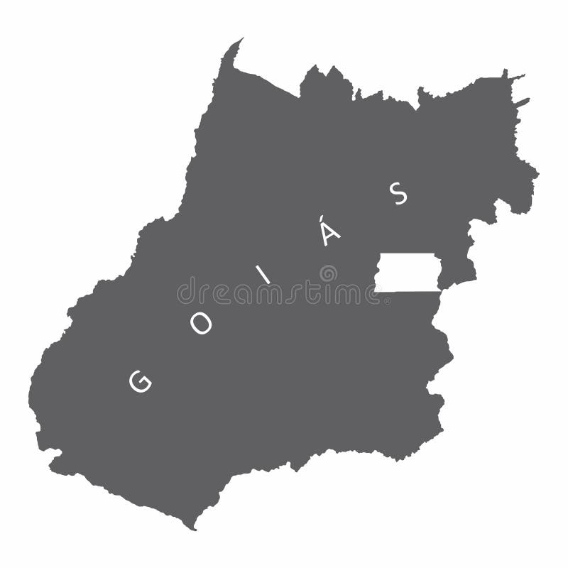 Goias State silhouette map vector illustration
