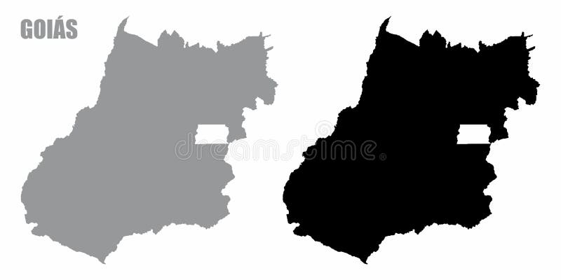 Goias State silhouette maps royalty free illustration