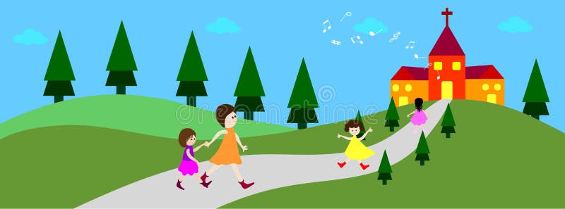 Going To Church- Facebook Timeline Stock Vector - Illustration of