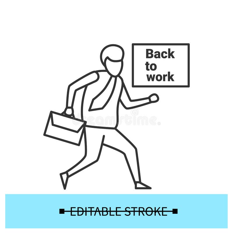 Going To Work Icon. Employee Returning Back in Office Simple Vector