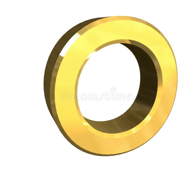 Gold 3d letter O