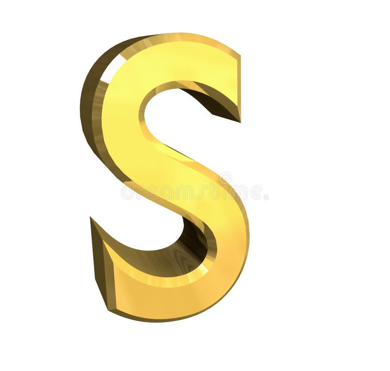 Gold 3d letter S