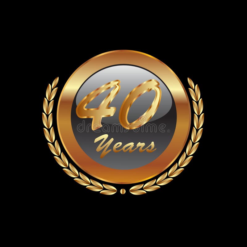 Gold 40th years. Gold laurel wreath 40th anniversary royalty free illustration Gold 40th years. Gold laurel wreath 40th anniversary royalty free illustration
