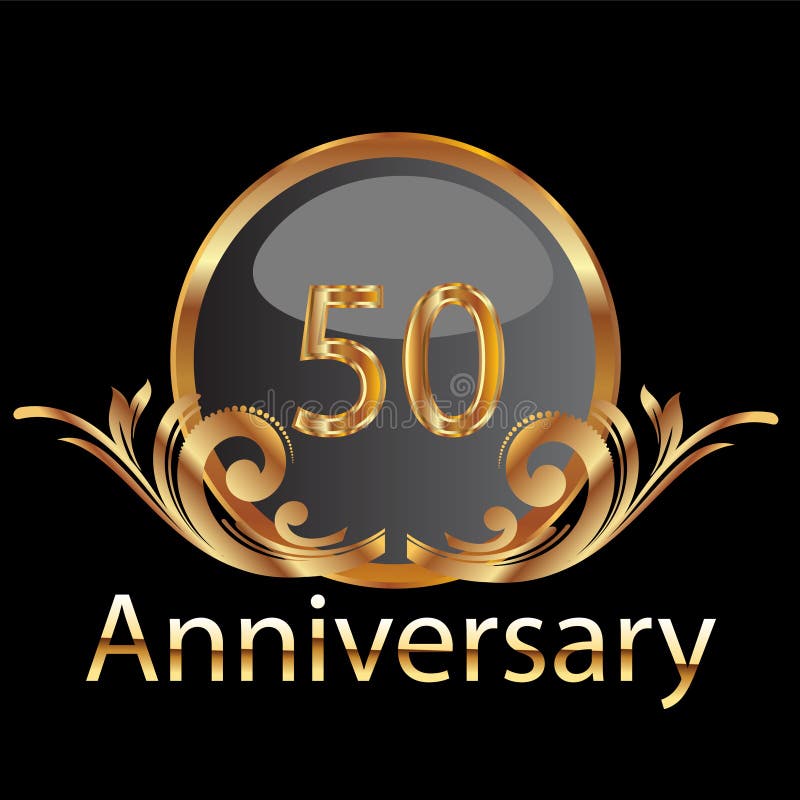 Download Gold 50th anniversary stock vector. Illustration of invitation - 21734019