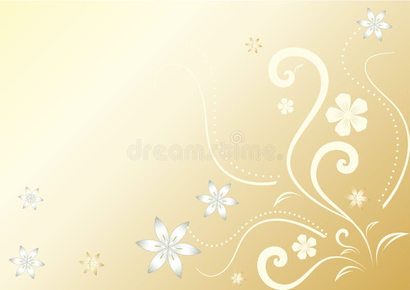 Gold abstract floral background