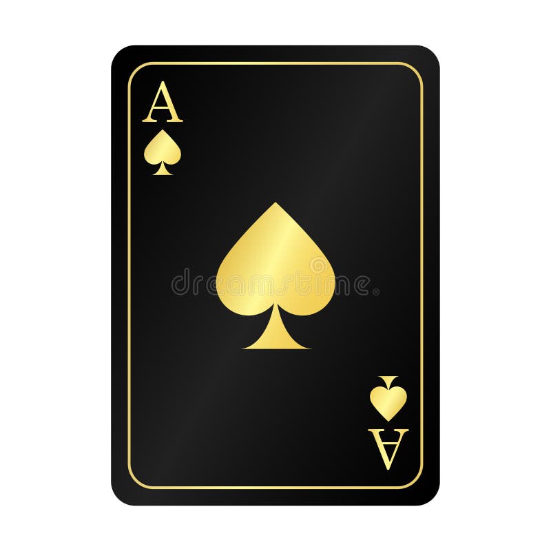 Gold ace of spades stock illustration. Illustration of flat - 106598458