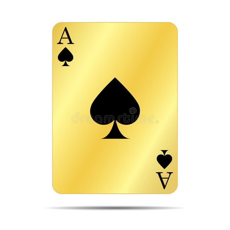 Gold Ace of Spades on the Black Background Stock Illustration