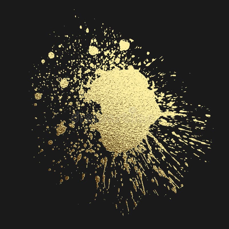 Gold acrylic paint on the black background. Vector illustration royalty free illustration Gold acrylic paint on the black background. Vector illustration royalty free illustration