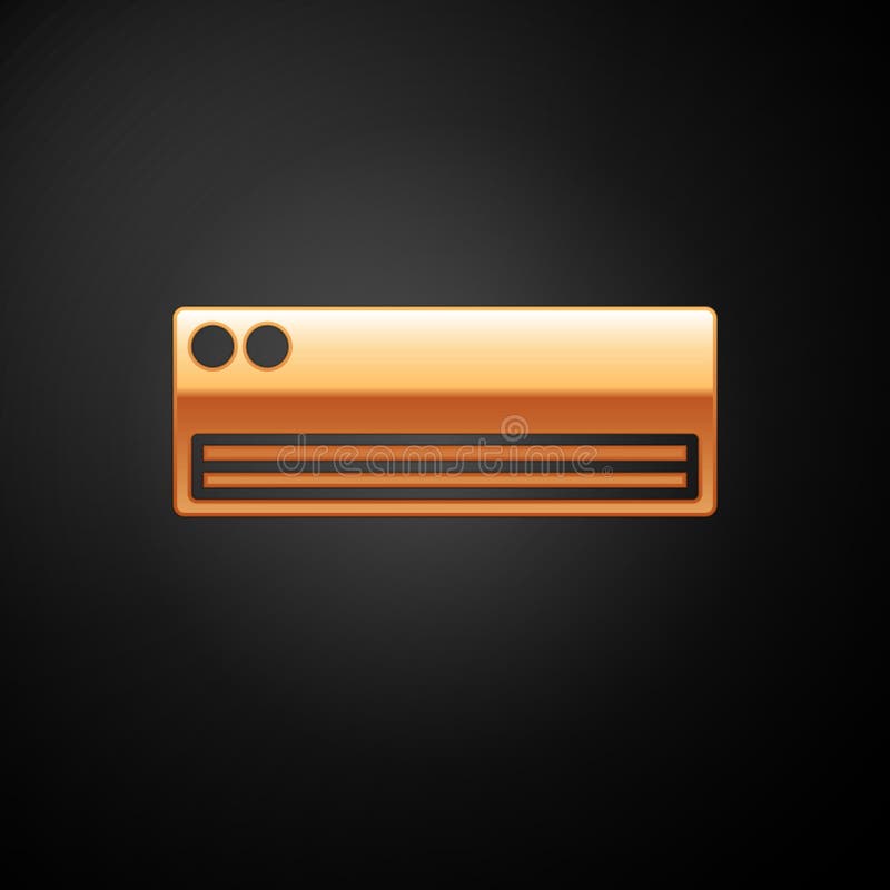 Gold Air Conditioning Unit 3d Render on White Background Stock Illustration Illustration of