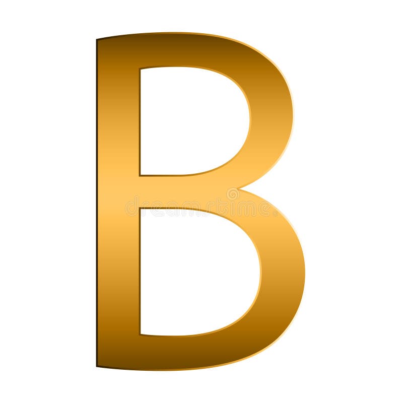 Alphabet Letter. Letter B. GOLD Alphabet Logo. Font Style - Vector ...