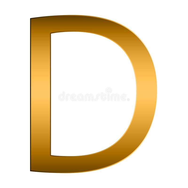 Alphabet Letter. Letter D. GOLD Alphabet Logo. Font Style - Vector ...