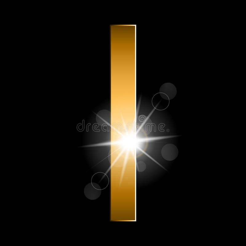 Alphabet Letter. Letter I. GOLD Alphabet Logo. Font Style Vector