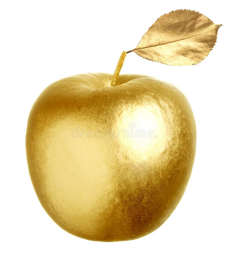Gold apple. stock photo. Image of symbolic, fruit, icon 23984060