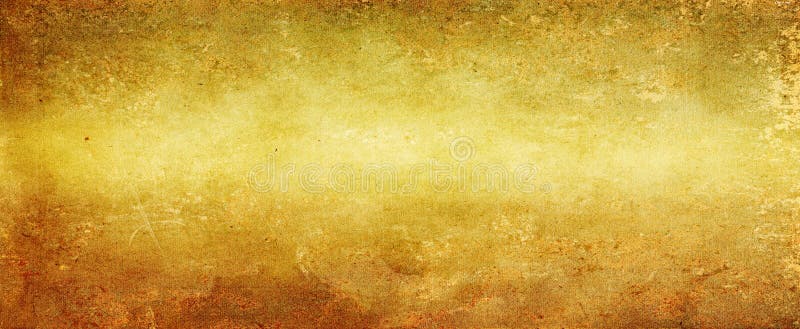 Gold background with vintage texture, yellow background with brown border, old yellow paper or parchment