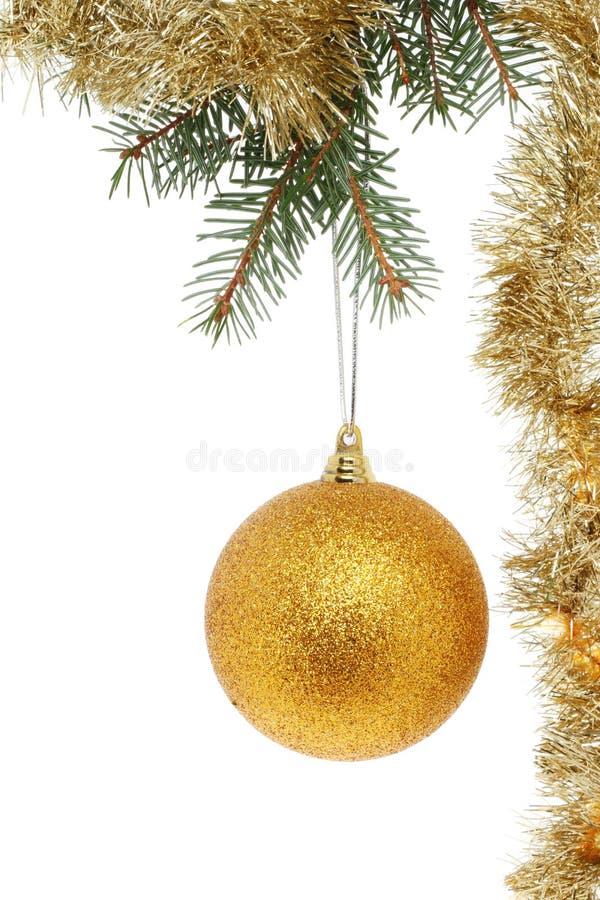 Gold ball and tinsel