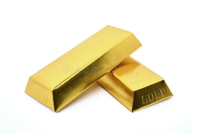 Gold bar isolated on white stock photo. Image of bullion 183551226