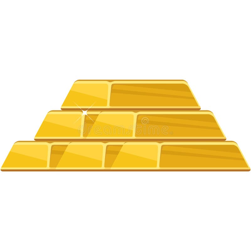 Gold Bar Vector Golden Bullion Ingot Pile Flat Cartoon Stock Vector -  Illustration of brick, icon: 221405513