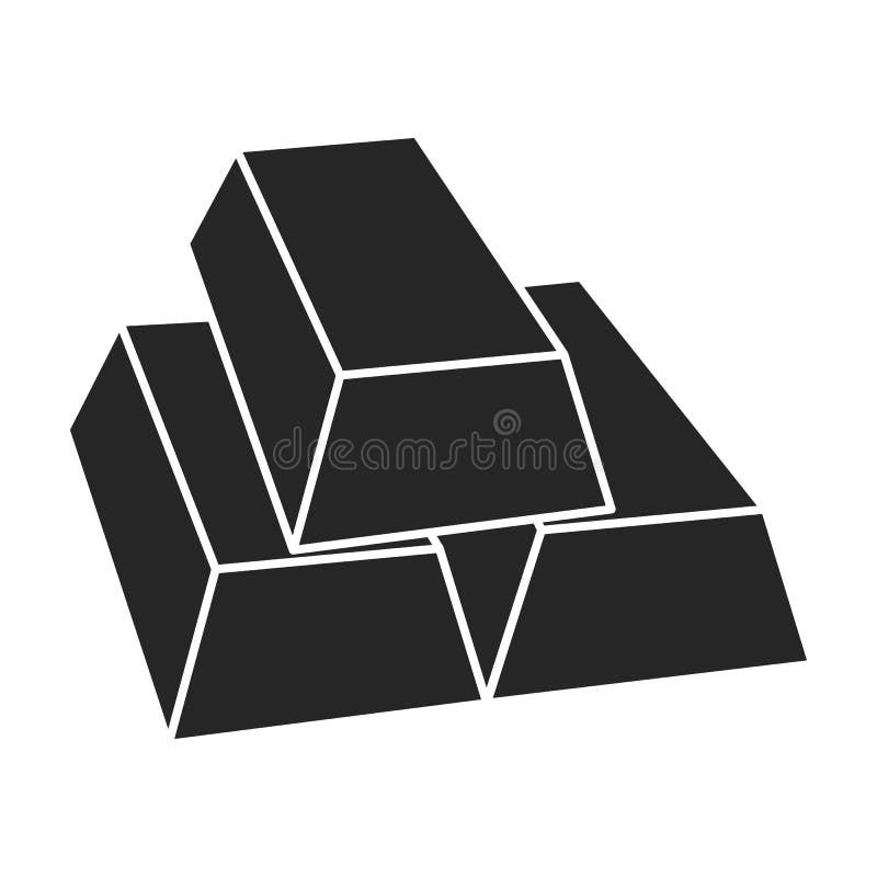 Gold Bar Vector Icon.Black Vector Icon Isolated on White Background ...