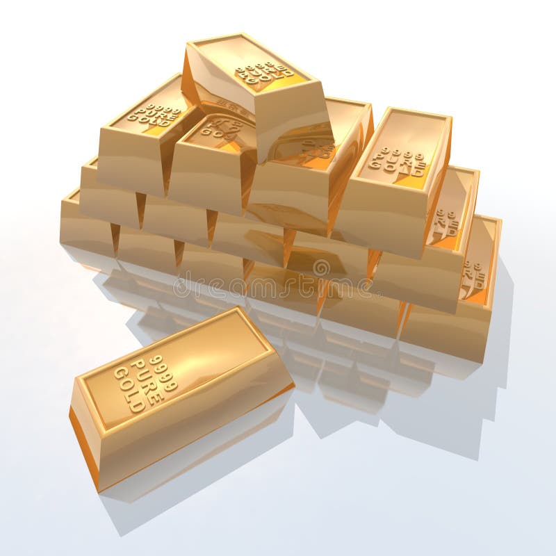 Gold bars stock illustration. Illustration of money, fort - 2416245