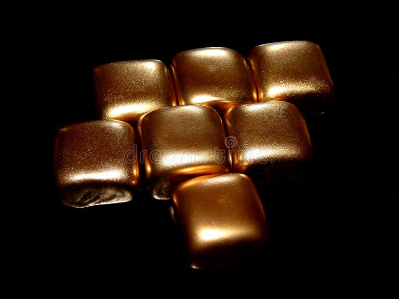 Gold Bars of Gold on a Black Background Stock Image Image of