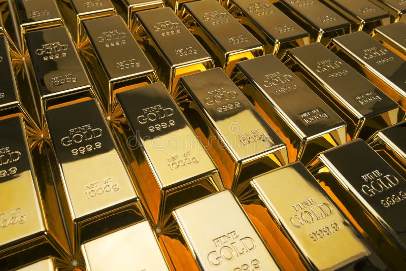 Gold bars and Financial concept, studio shots