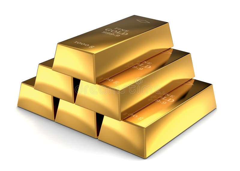 Stack of pure gold bars stock illustration. Illustration of bars - 5398144