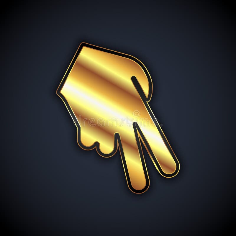 Gold Baseball glove icon isolated on black background. Vector vector illustration