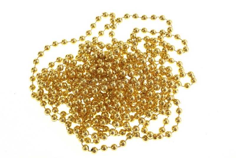 Gold Beads stock image. Image of home, christmas, garland 6977547