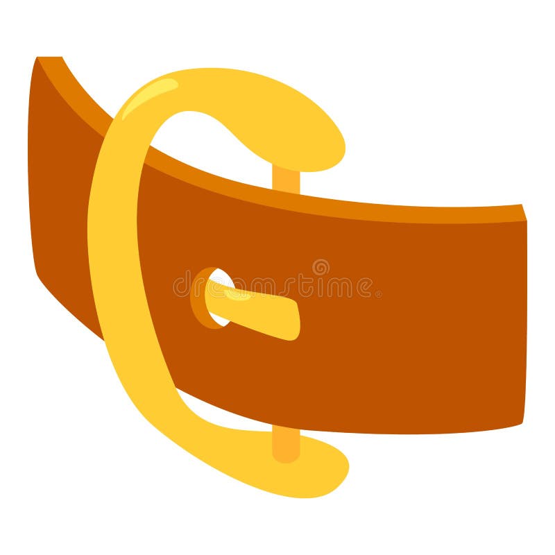 Belt With Gold Oval Shaped Buckle Icon Isolated Stock Vector ...