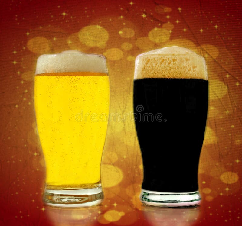 Gold and black beer