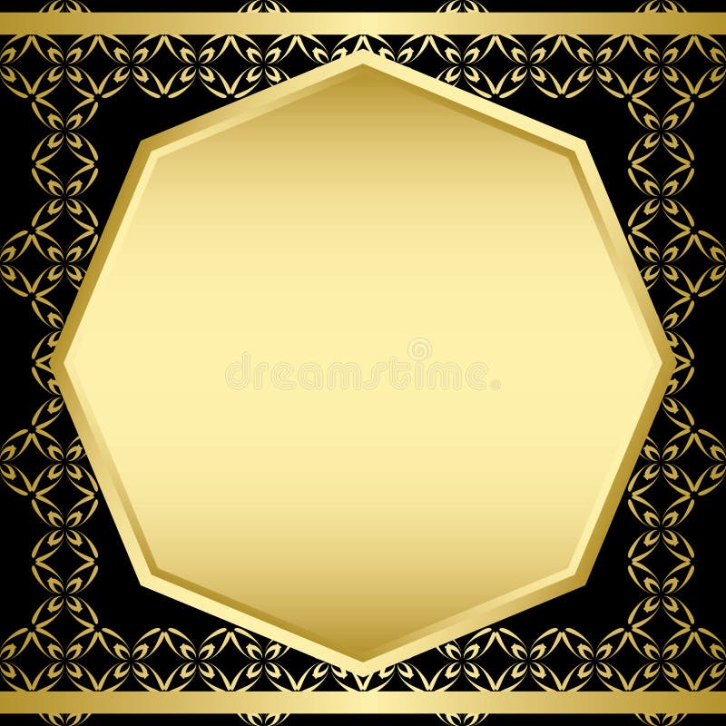 Gold and black decorative vector frame - card